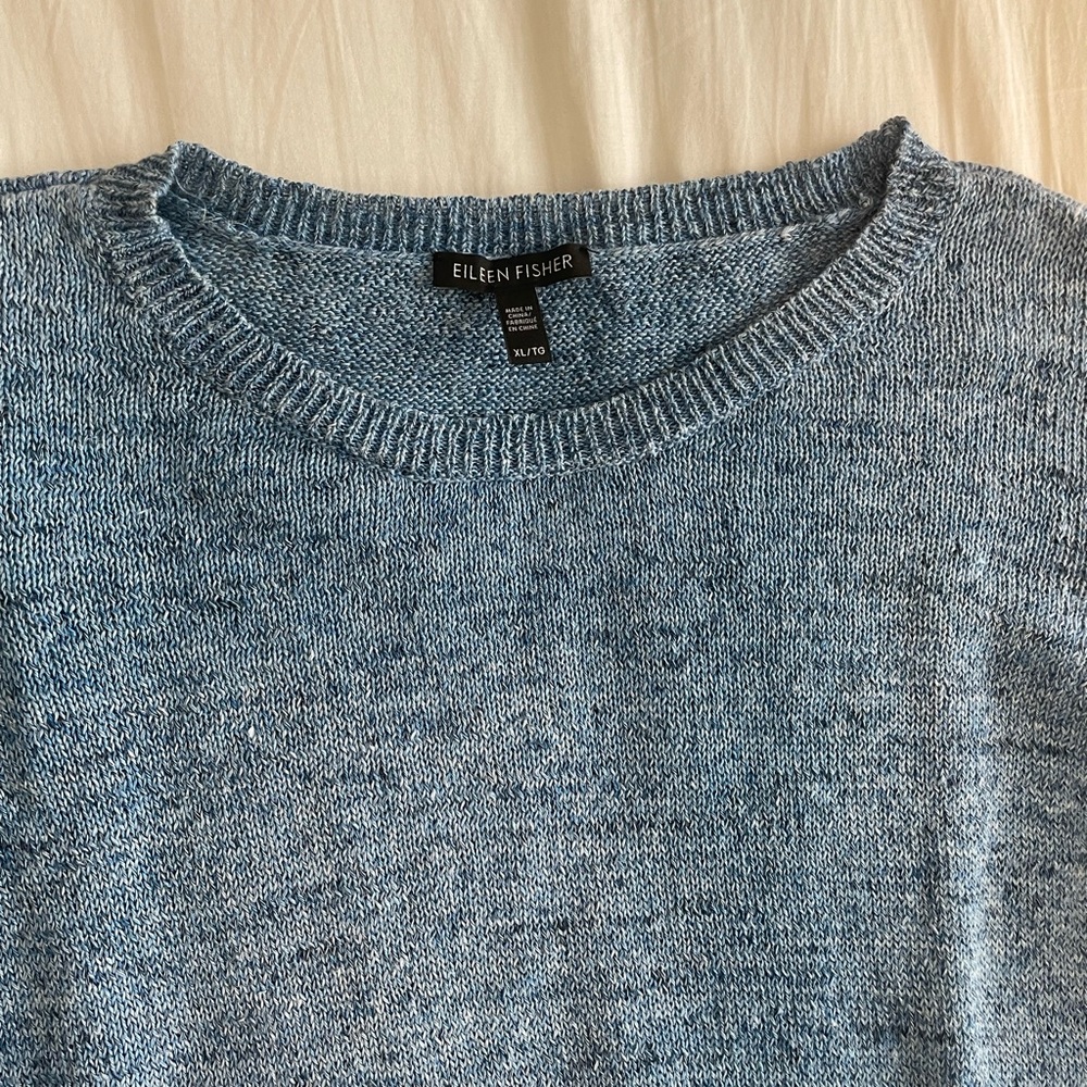 Blue Linen Eileen Fisher Sweater